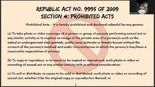 R.A 9995 (The Anti-photo and video voyeurism act of 2009)