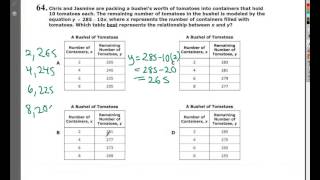 Question 65 EOC Algebra 1 Practice Test 3