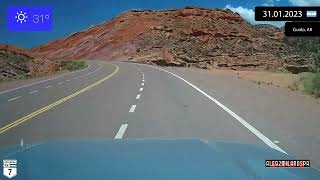 Driving Through Provincia De Mendoza (Argentina) From Uspallata To Mendoza 31.01.2023 Timelapse X4