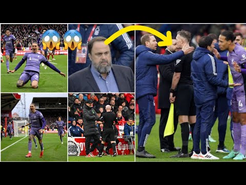 😱 Nottingham Forest's chairman,staffs stormed onto the pitch after Darwin Nunez's 99th minute goal