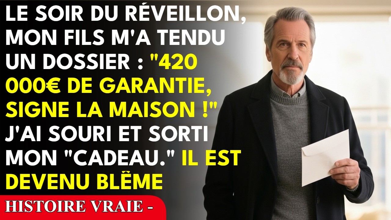 Au réveillon, mon fils a posé un stylo devant moi avec un grand sourire. « Papa, signe ici, on a trouvé la maison parfaite. » J’ai ouvert le tiroir du buffet, sorti une enveloppe préparée en...