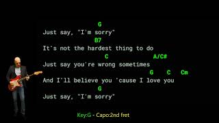 P!NK - Just Say I'm Sorry  ft,  Chris Stapleton   (Lyrics Chords Vocals)