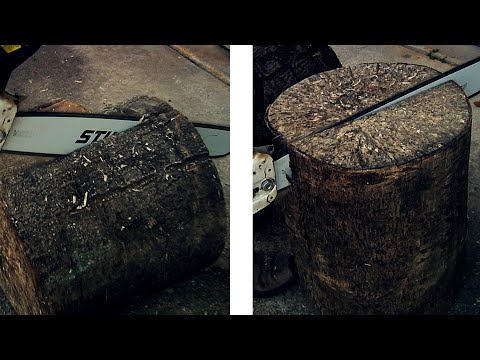 'End grain' vs 'With the Grain' chainsaw cut
