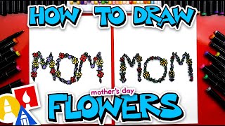 how to draw mom with flowers mothers day