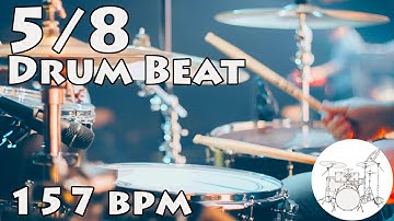 Play along Drums | 5/8 Beat 157 bpm