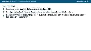 cmmcDIRECTED: AC.L2-3.1.8 Unsuccessful Logon Attempts (CMMC walk-through)