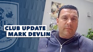 CLUB UPDATE FROM MARK DEVLIN
