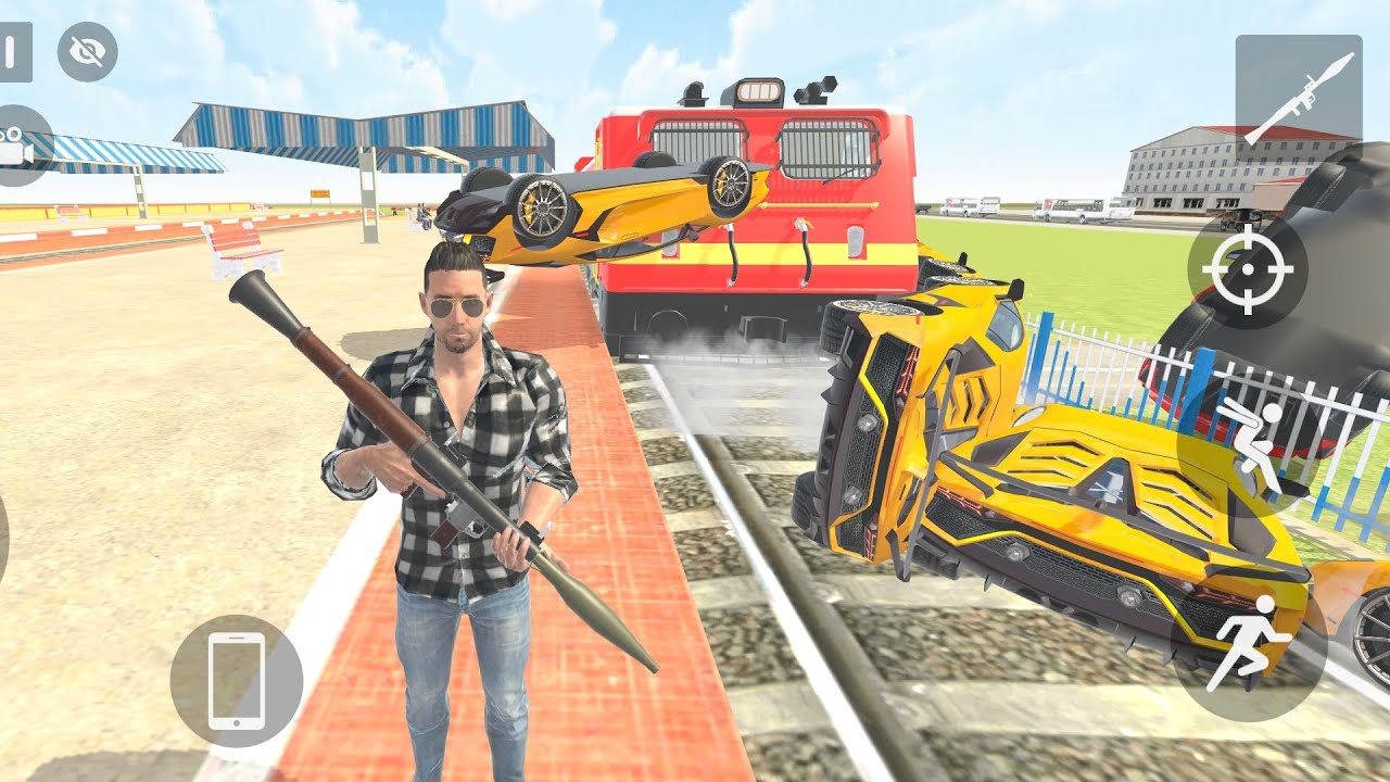 Indian auto theaf simulator game 🤑 franklin ne train se super car 💥 ko udaya #trending 