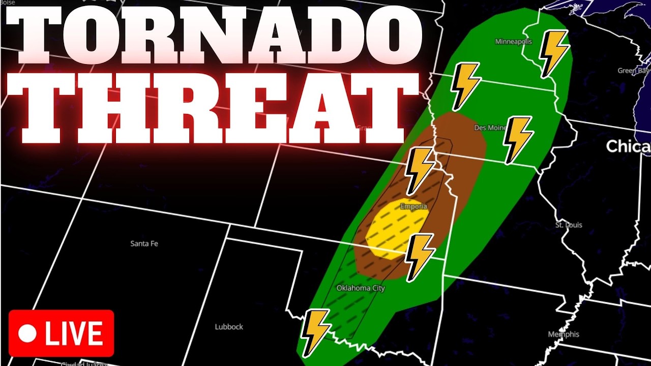 🔴BREAKING - BIG Tornado, Large Hail & Damaging Wind Threat TODAY! - YouTube