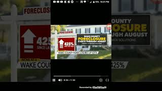 Homelessness in Wake County will increase, Foreclosures up 425%