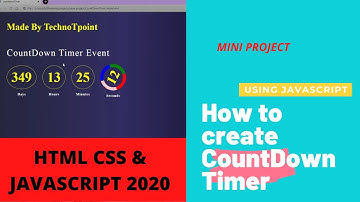 build  countdown timer using javascript html and css|| how to create countdown timer || technotpoint