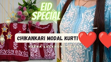Heavy modal Priemium kurti fine chikankari work@heebalucknowichikan9508