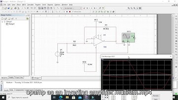opamp as an inverting amplifier in multisim | simulation of opamp as inverting amplifier in multisim
