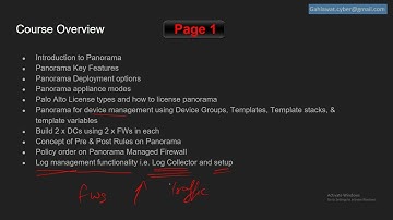 Panorama 10.1.x- course overview