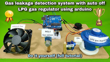 LPG gas leakage detection system with auto cut off regulator using Arduino || award winning project