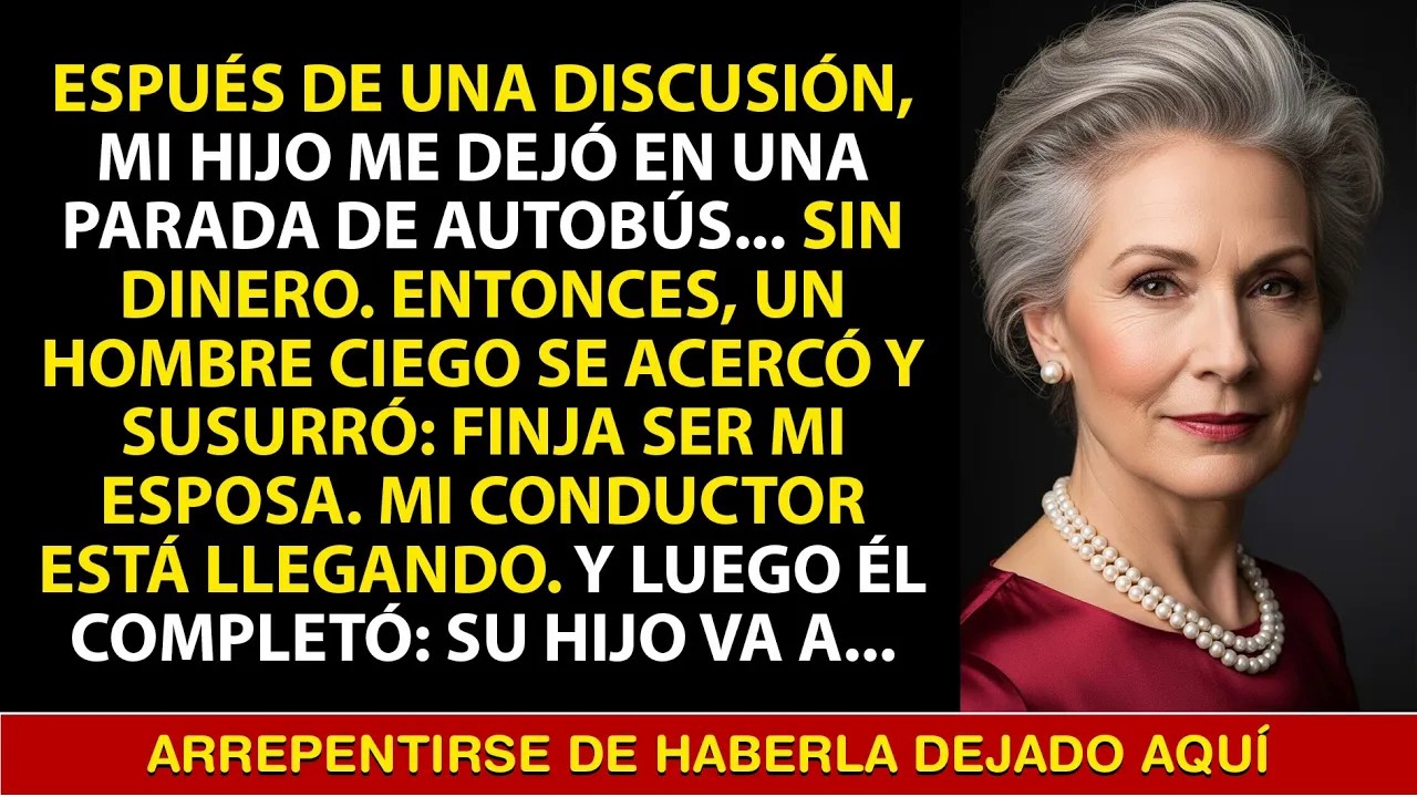 Mi hijo me abandonó en un punto de autobús… hasta que un hombre ciego se acercó