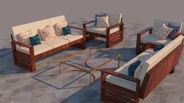 3dsmax Tutorials, Tutorial on Modeling & Texturing a Stylish Sofa Set & Center Table in 3dsmax