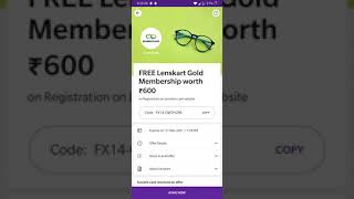 Free Lenskart Gold Membership Coupon