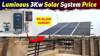 Luminous 3Kw Solar System Price In India | Pm Surya Ghar Yojana 3kw Price | Solar panels for Home