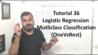 Tutorial 36- Logistic Regression Mutliclass Classification(OneVsRest)- Part 3| Data Science