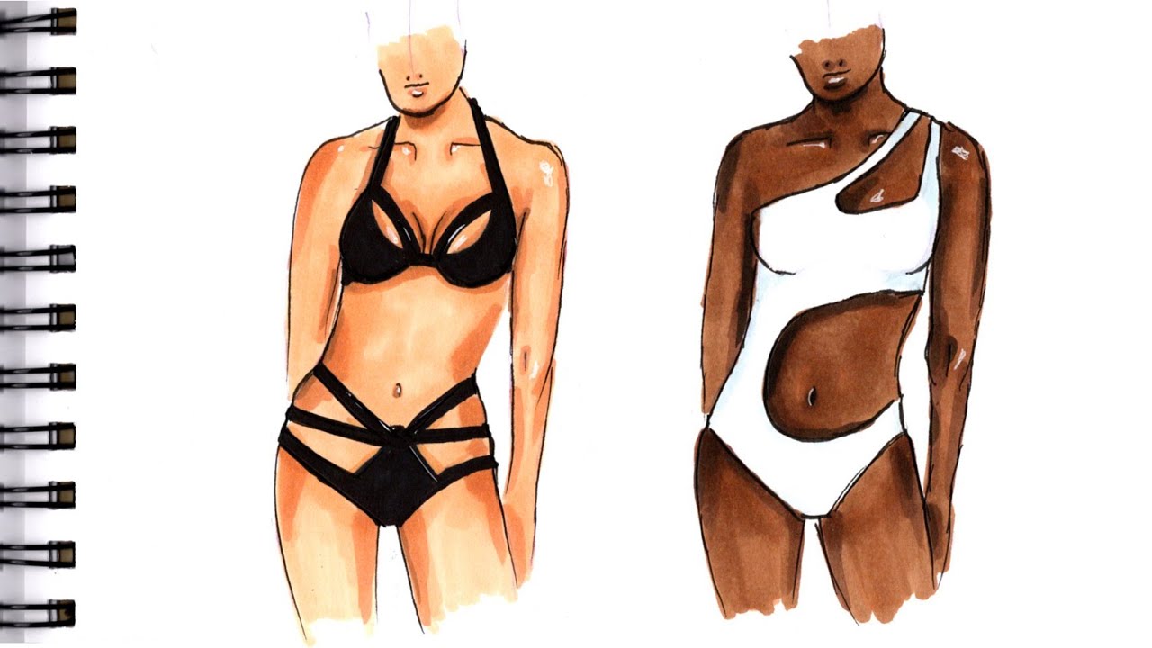 1693 Sketch Swim Suit Woman Images Stock Photos  Vectors  Shutterstock