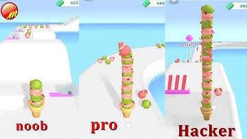 NOOB vs PRO vs HACKER  in Ice Cream Run game.