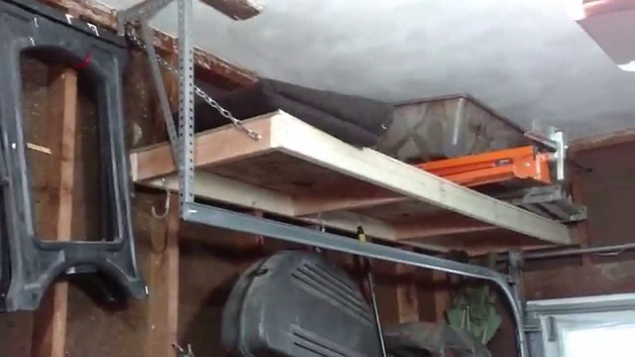 Garage Overhead Storage Shelves! Quick and Easy! - YouTube