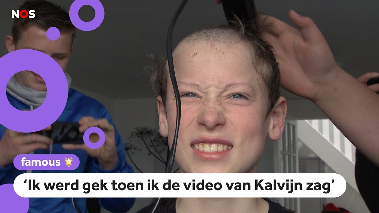 New Bram (13) scheert hoofd kaal na video over Kalvijn