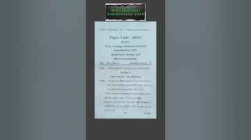 MSc Zoology MJPRU 2nd Sem. Last Year Question Paper 3rd Quantitative Biology & Bio Instrumentation