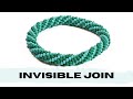 Invisible join in bead crochet | Connect 2 bead crochet ropes | Bead crochet tutorial