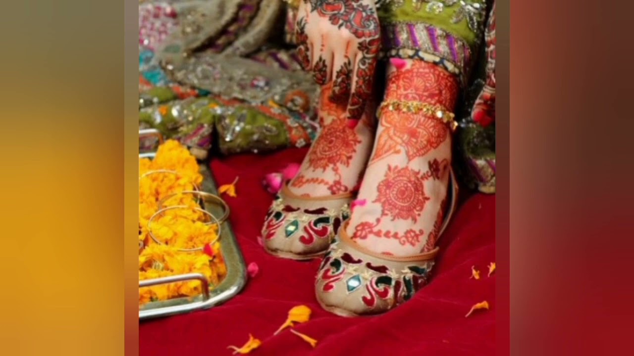 Beautiful and Stylish embriodred khussa collection for Mehndi and Mayo function.