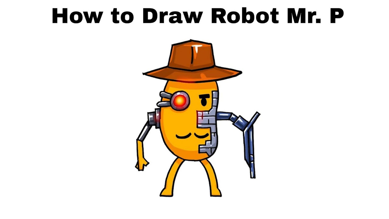 How To Draw Robot Mr P Roblox Piggy Step By Step Youtube - robot piggy roblox drawing