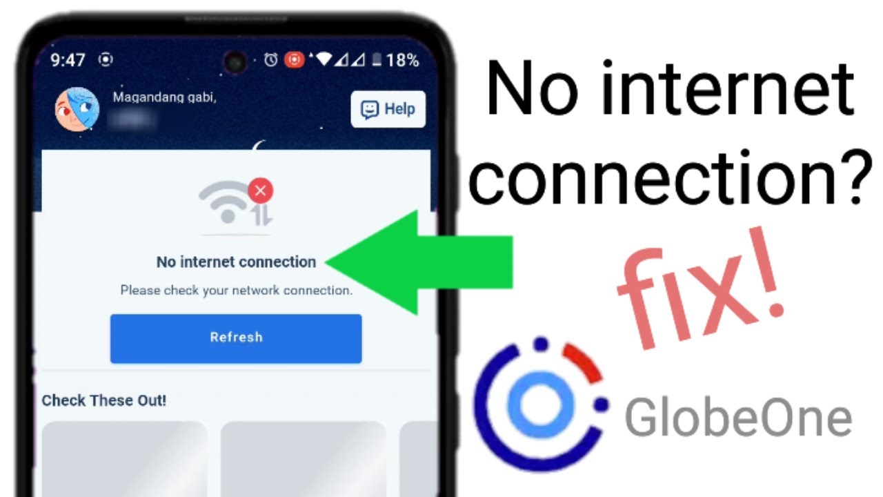 No internet connection fix! GlobeOne App - YouTube