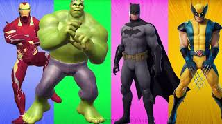 SUPERHERO COLOR DANCE CHALLENGE IRONMAN vs HULK  vs BATMAN vs SPIDERMAN