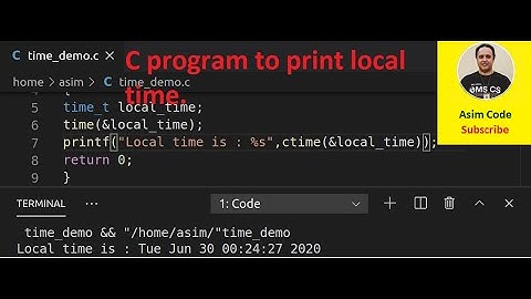 C program to print local time