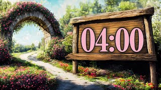 🌺 4-Minute Silent Garden Timer for Focus 🌿