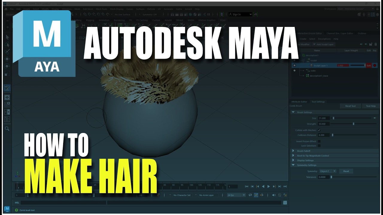 MAYAページ Autodesk Maya How To Make Hair - YouTube