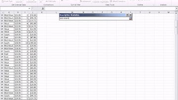 Excel 2010 Statistics 34 Data Analysis Add in Descriptive Statistics tool