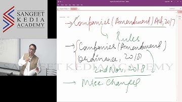 Amendment Class of Company Law-Old Syllabus (Lecture 1) for June, 2019 Exam By: CS Sangeet Kedia
