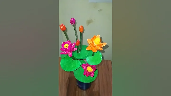 Diy lotus flowers with pista shell #shorts #craftideas #diycrafts