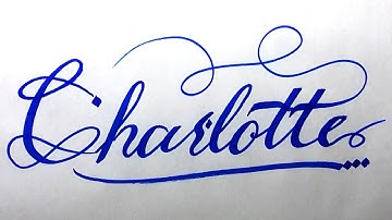 Charlotte Name Signature Calligraphy Status | How to Cursive write with cut Marker #charlotte