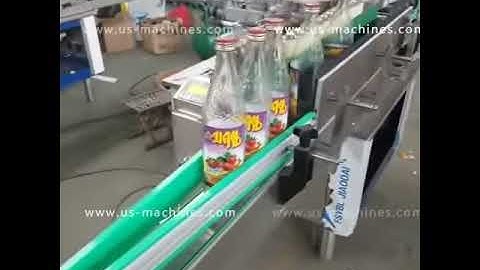 Autoamtic tally glass bottle wet glue rolling labeling machine paper label applicator