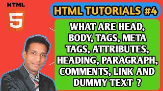 HTML TUTORIALS #4 | WHAT ARE TAGS, META TAGS, LINK, SCRIPT, HEADING AND PARAGRAPH