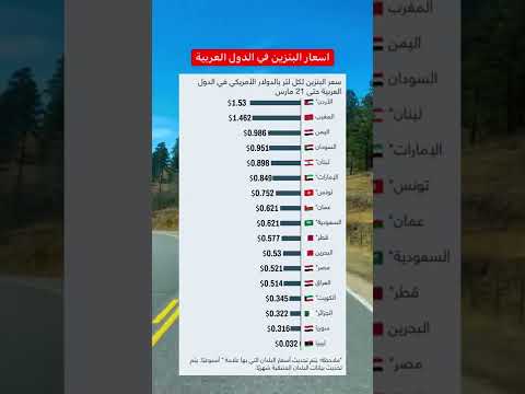اسعار البنزين في الدول العربيه بالدولار الوطن العربي ليبيا مصر عمان تونس الجزائر السعودية قطر الكويت