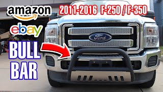 2011 - 2016 Ford F-250 / F-350 bull bar how to install review ebay amazon push bar brush guard by Mile High Campers 1,155 views 1 year ago 4 minutes, 46 seconds