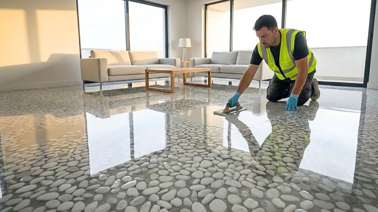 Top 9 Minimalist Epoxy Flooring Designs Using White Stone and Grey Resin