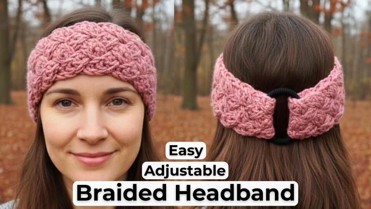 ADJUSTABLE Braided Headband | Crochet Tutorial for Beginners!
