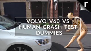 Volvo V60 vs human crash test dummies in Morphsuits Volvo V60 vs human crash test dummies in Morphsuits