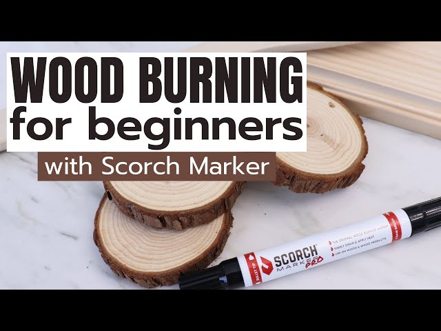 Scorch Marker Woodburning Pen Tool with Foam Tip and Brush, Non-Toxic  Marker for Burning Wood