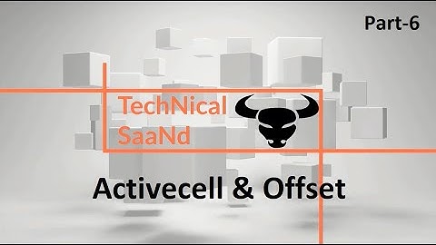 Ways of access cells ActiveCell Offset Excel VBA Part-6 (full hindi tutorial)